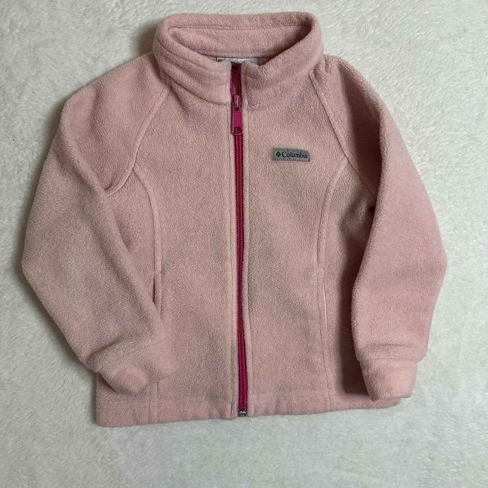 Columbia Kids 3T Pink Fleece Jacket Benton Spring Full Zip Girls Toddler Outdoor